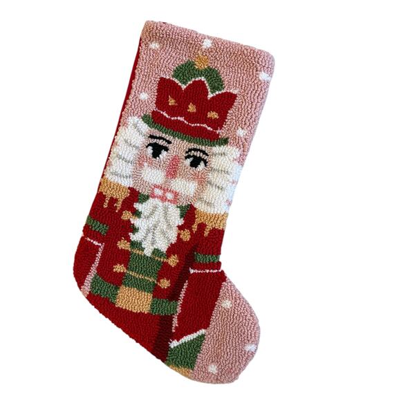Peking Handicraft NUTCRACKER Hook Stocking 20in Pink Christmas Holiday Decor NEW - Picture 2 of 14